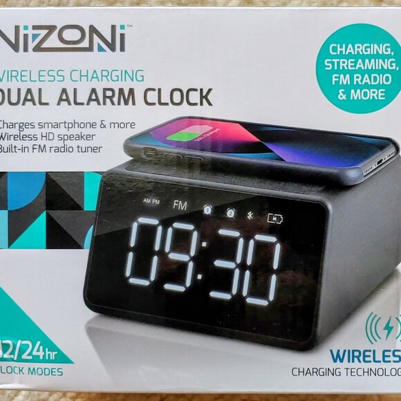 Nizoni Wireless Charging Dual Alarm Clock - NEW! - Picture 1 of 3